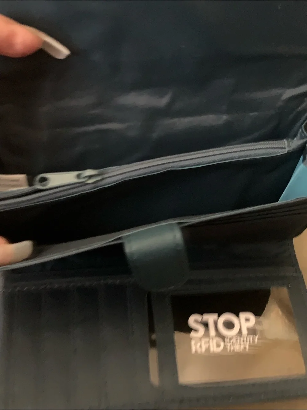 Teal Clutch Wallet with Gold Accent